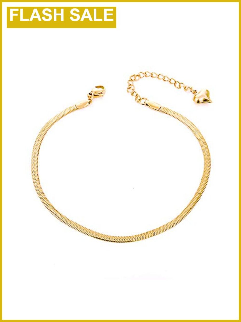 18K Gold Plated Snake Chain Anklet, Waterproof Stainless Steel